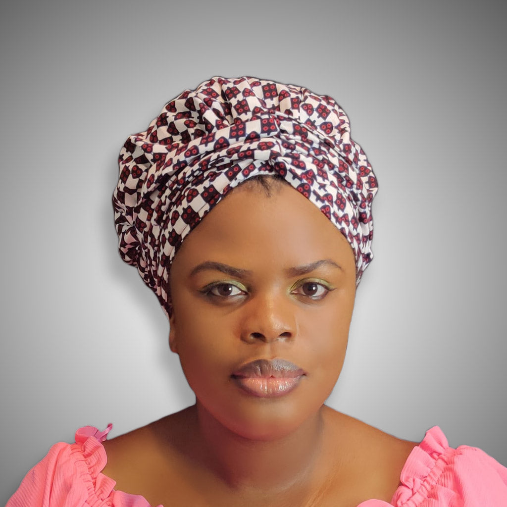 Wood Collection | African Print Satin-Lined Bonnet Wrap