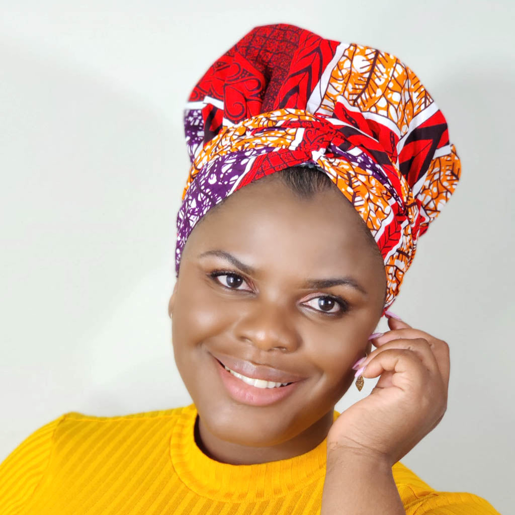Wood Collection | African Print Satin-Lined Bonnet Wrap