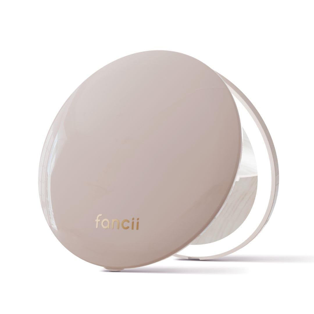 Fancii Compact Magnifying Mirror with LED Light 10x/1x Rechargeable 3 Light Settings Dimmable - Small Lighted Travel Handheld Mirror for Pocket Handbag Purse 2-Sided Foldable (Mini Taylor)