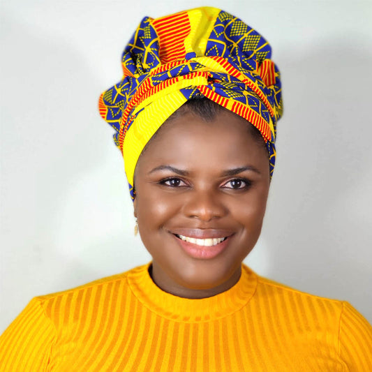 Wood Collection | African Print Satin-Lined Bonnet Wrap