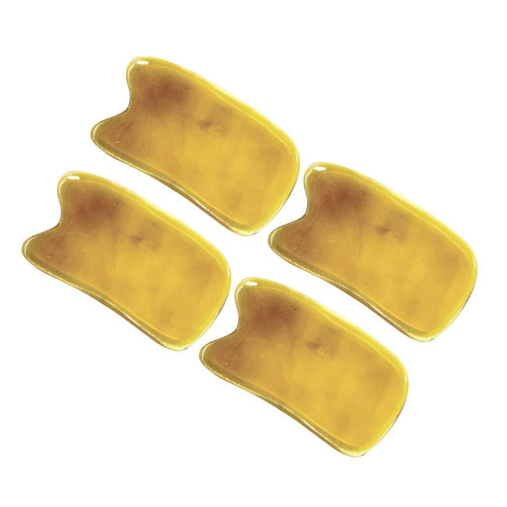 ARTIBETTER 4pcs Gua Sha Scraping Massage Tool Buffalo Horn Gua Sha Board Random Color
