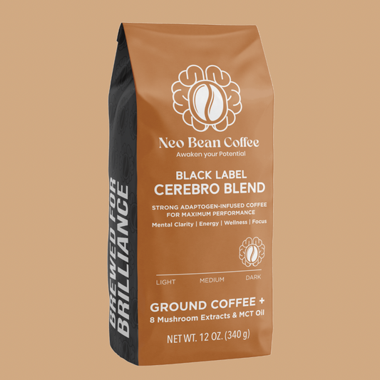 Neobean Black Label Cerebro Blend | 8-Mushroom Adaptogen Coffee with MCT Oil