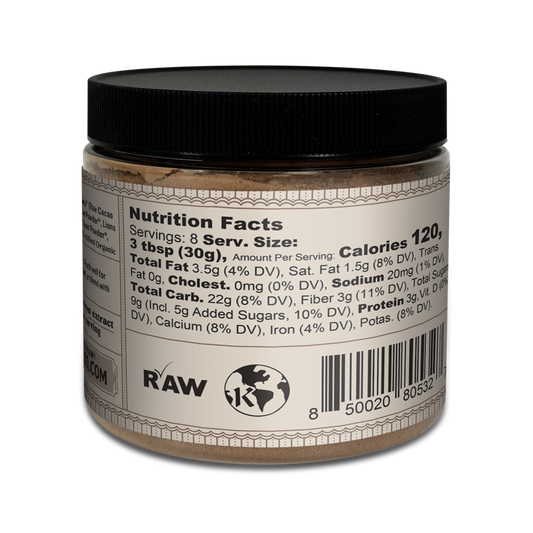 Rawmio Oat Milk Mushroom Hot Chocolate | 4-Mushroom Adaptogen Blend | Raw Peruvian Cacao