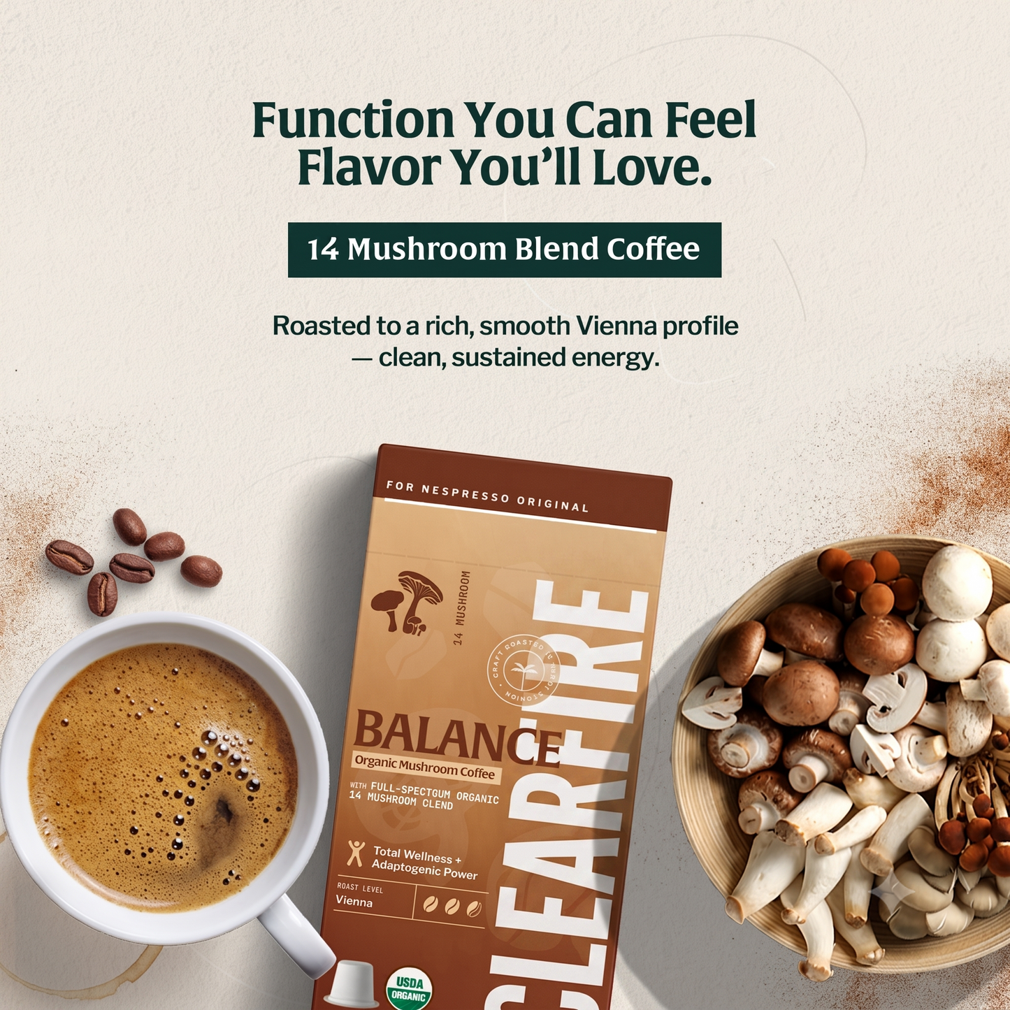 Balance 14-Mushroom Espresso Ritual | Grounding Nespresso Compatible Pods