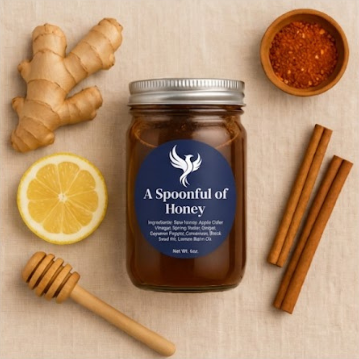 A Spoonful of Honey Botanical Serum | Raw Honey, Black Seed Oil, Cinnamon & Lemon Balm | 6oz