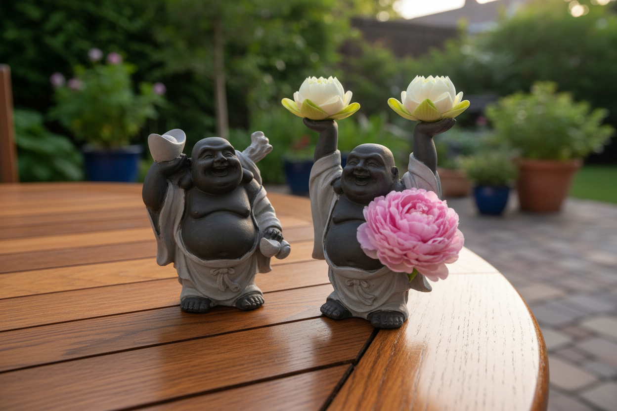 Laughing Buddha 4 Inch Statues (Set of 6 Figurine) - Choose Color