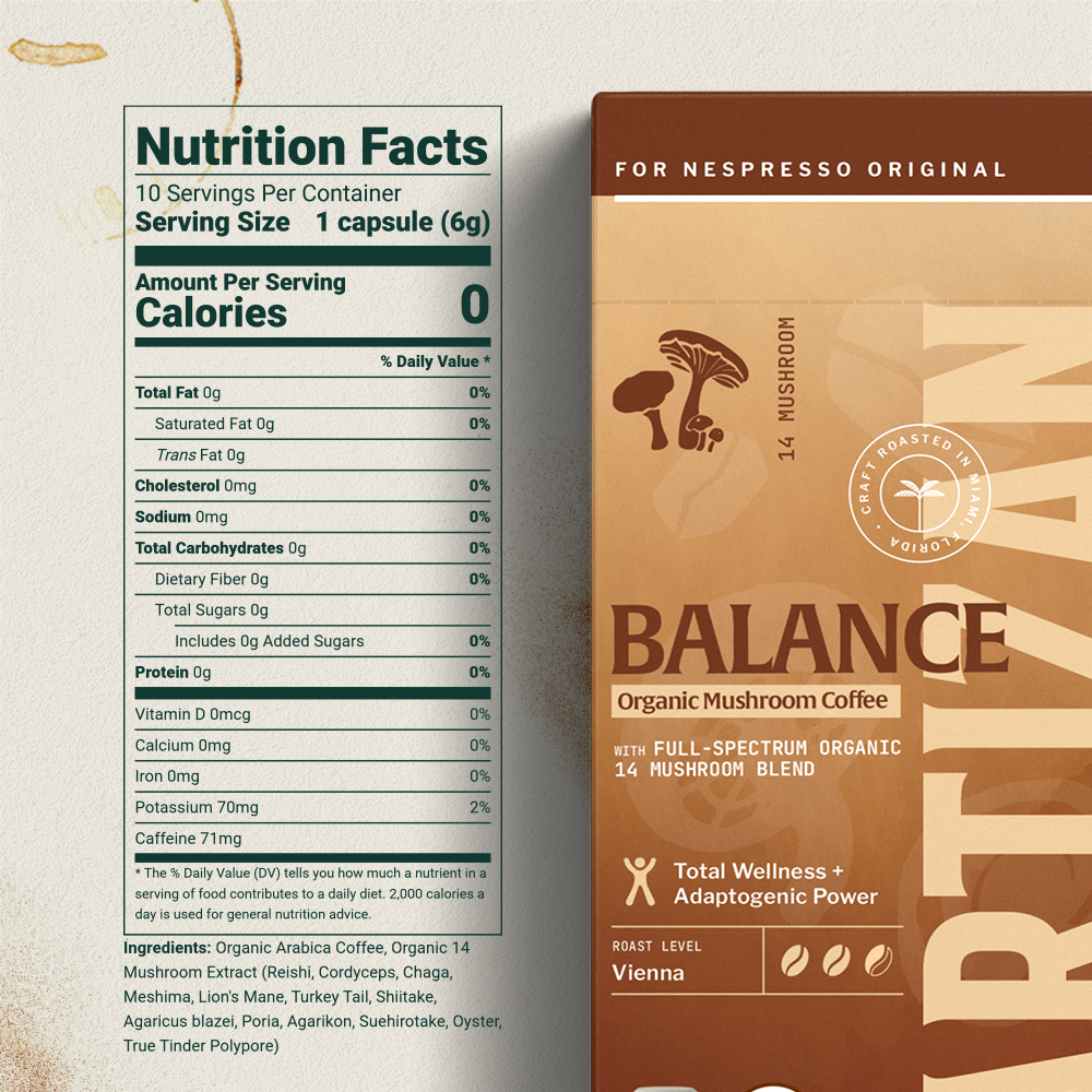 Balance 14-Mushroom Espresso Ritual | Grounding Nespresso Compatible Pods