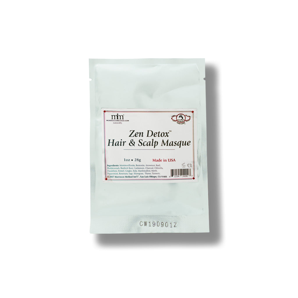 Zen Detox Hair & Scalp Masque packaging on a white background