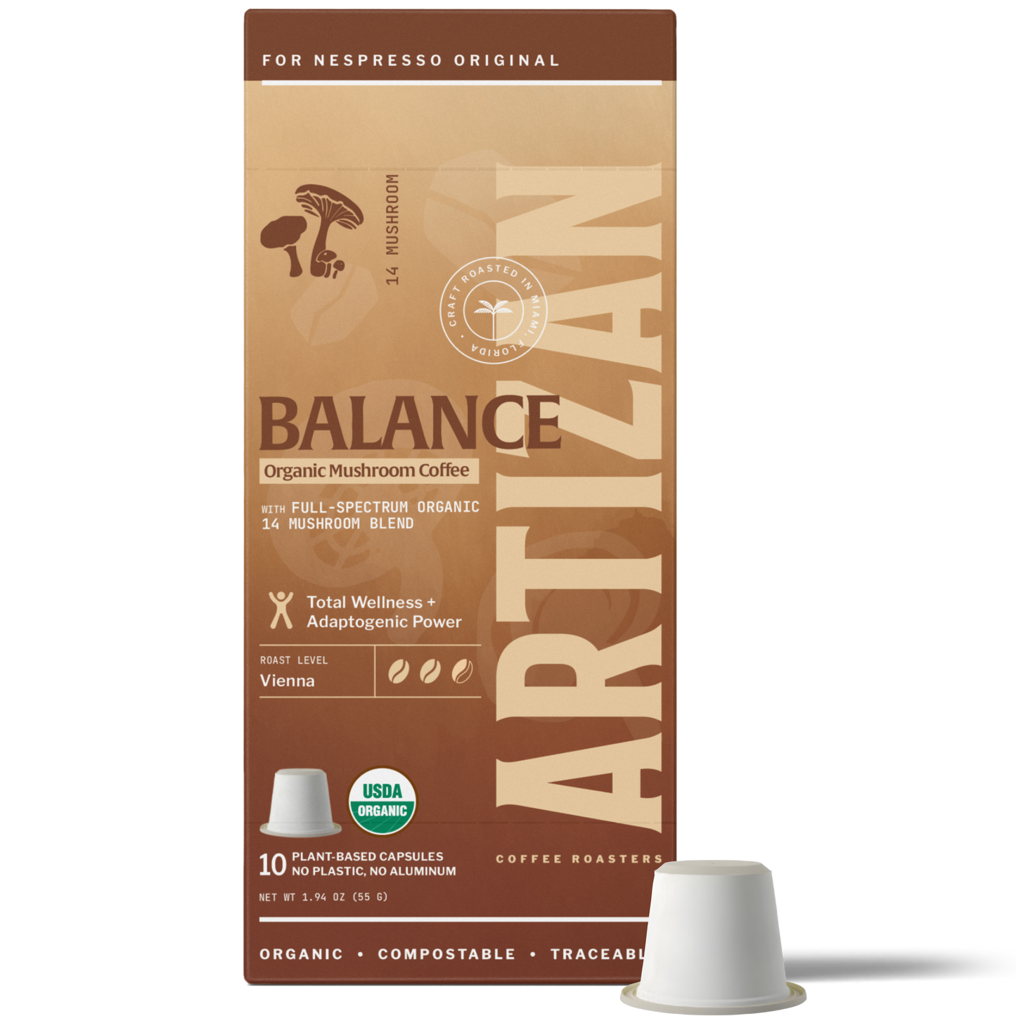 Balance 14-Mushroom Espresso Ritual | Grounding Nespresso Compatible Pods