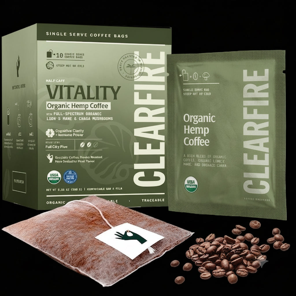 Vitality Lion’s Mane & Chaga Organic Mushroom Coffee Singles