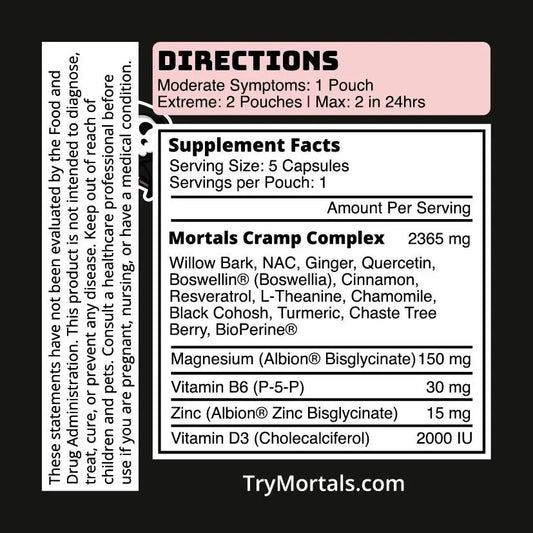 Mortals Cycle Comfort Herbal Blend | 17-Ingredient Botanical Formula | 10 Single-Serve Sachets