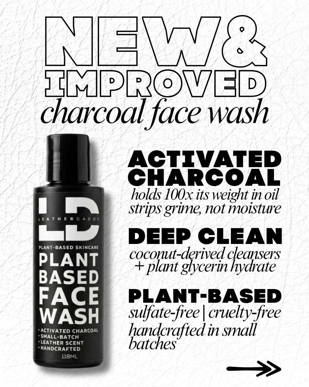 Charcoal Face Wash | LeatherDaddy Skin Co.