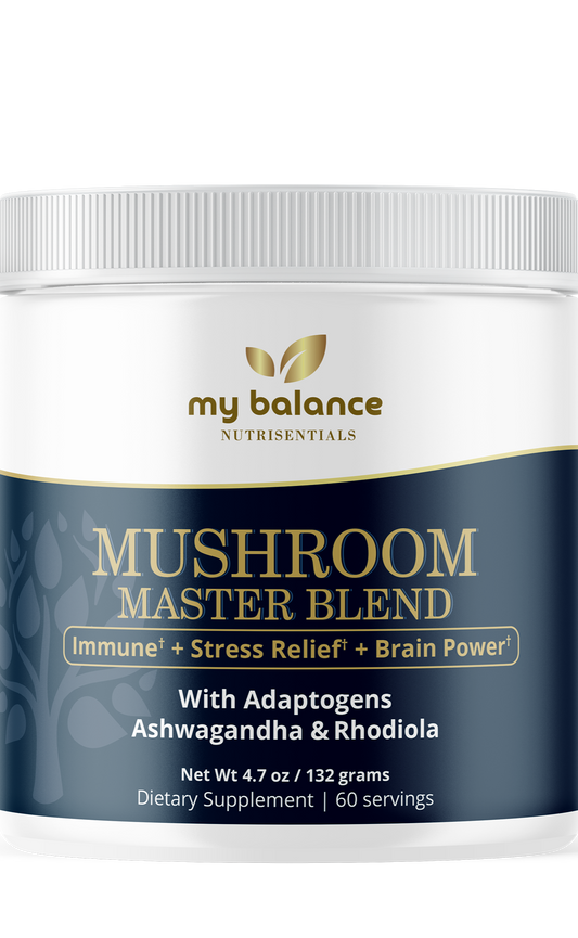 My Balance Organic Mushroom Powder Blend | 7 Mushrooms + Adaptogens | 132g