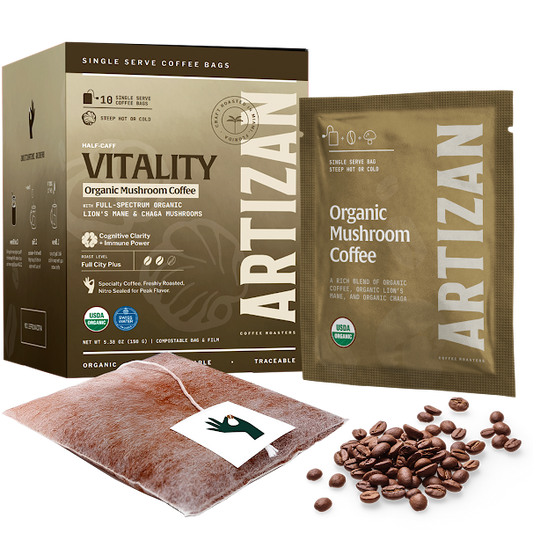 Organic Mushroom Coffee Singles Vitality with Lion’s Mane & Chaga