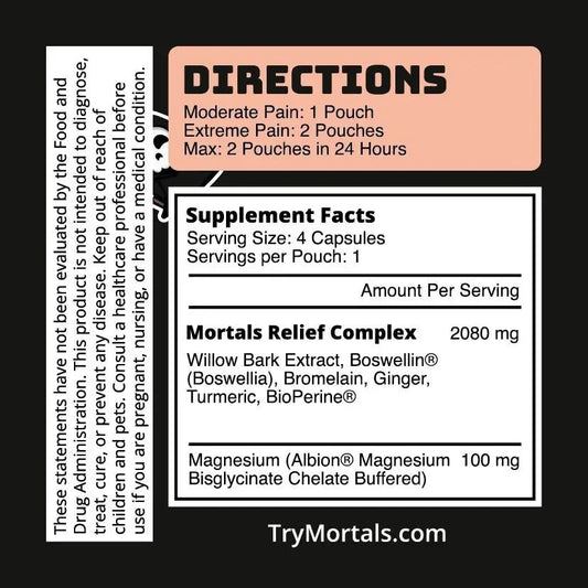 Mortals Relief Botanical Blend | 7-Ingredient Herbal Formula | 15 Single-Serve Pouches