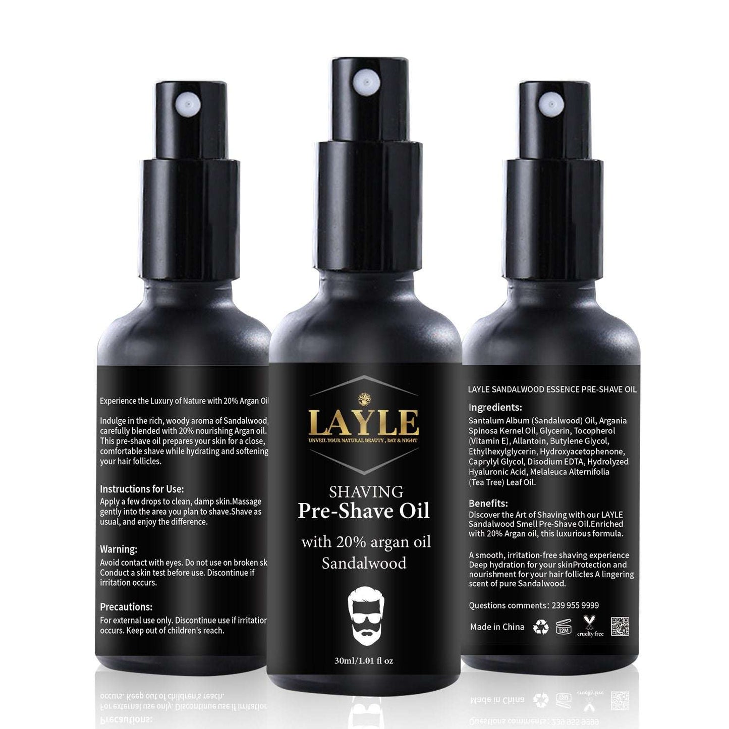 Men’s Pre-Shave Oil – Sandalwood & Jojoba Blend