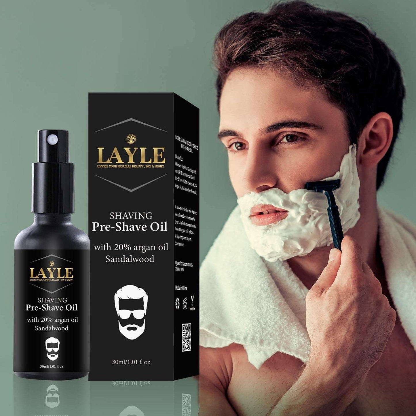 Men’s Pre-Shave Oil – Sandalwood & Jojoba Blend