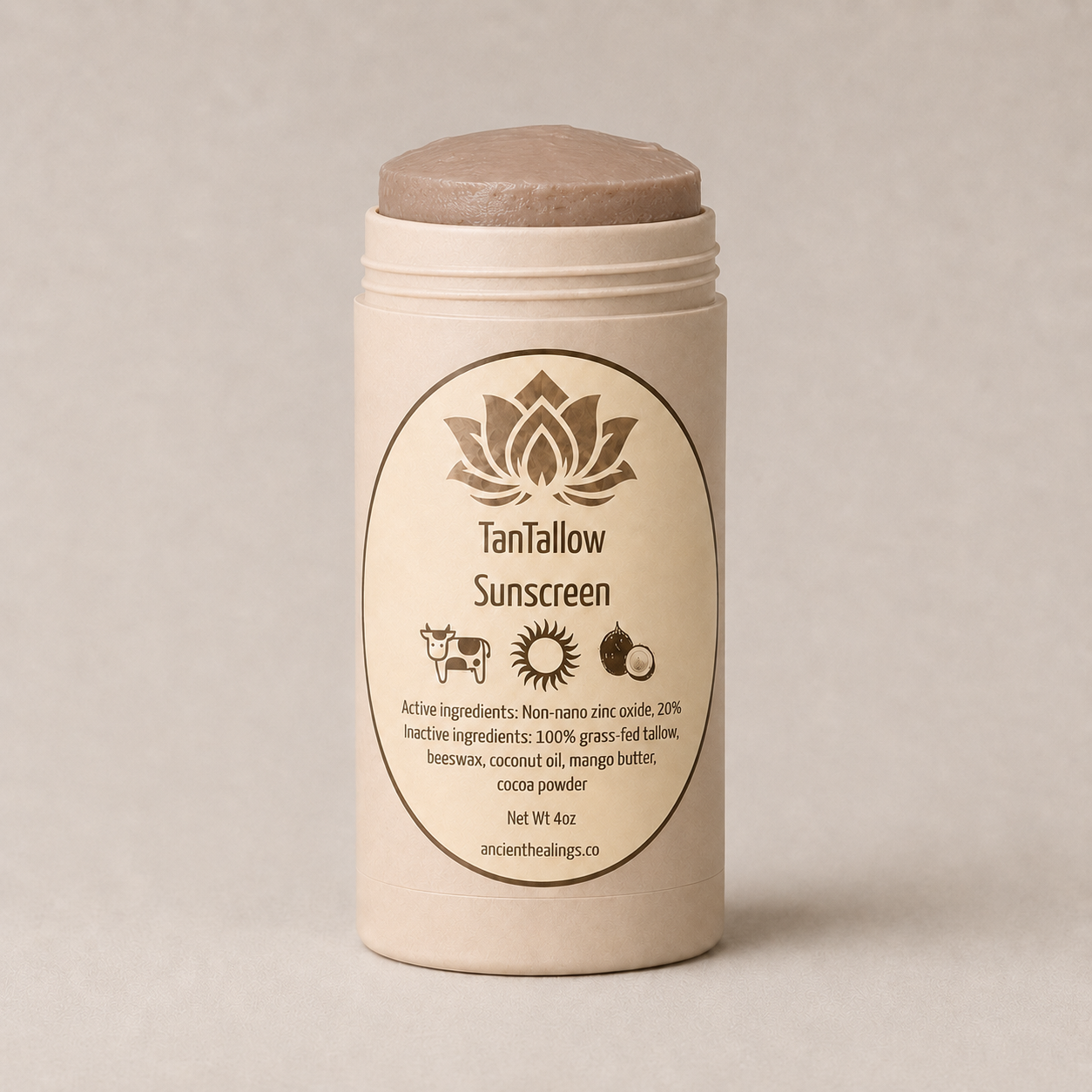 TanTallow Mineral Sunscreen | Non-Nano Zinc Oxide | Grass-Fed Tallow | 2oz Starter & 8oz